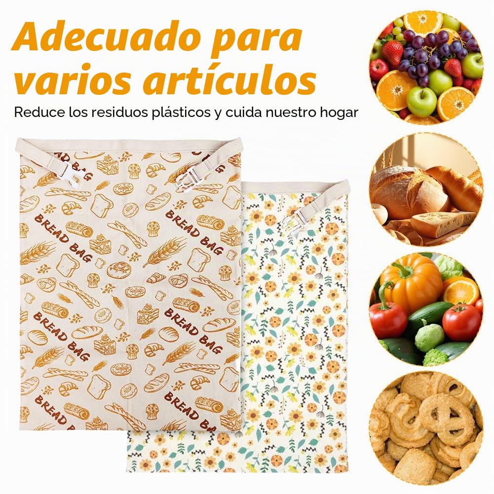 Bolsas de pan de cera de abejas, 2 unidades, 43 x 33 cm, reutilizables, naturales, para almacenar masa madre y pan casero