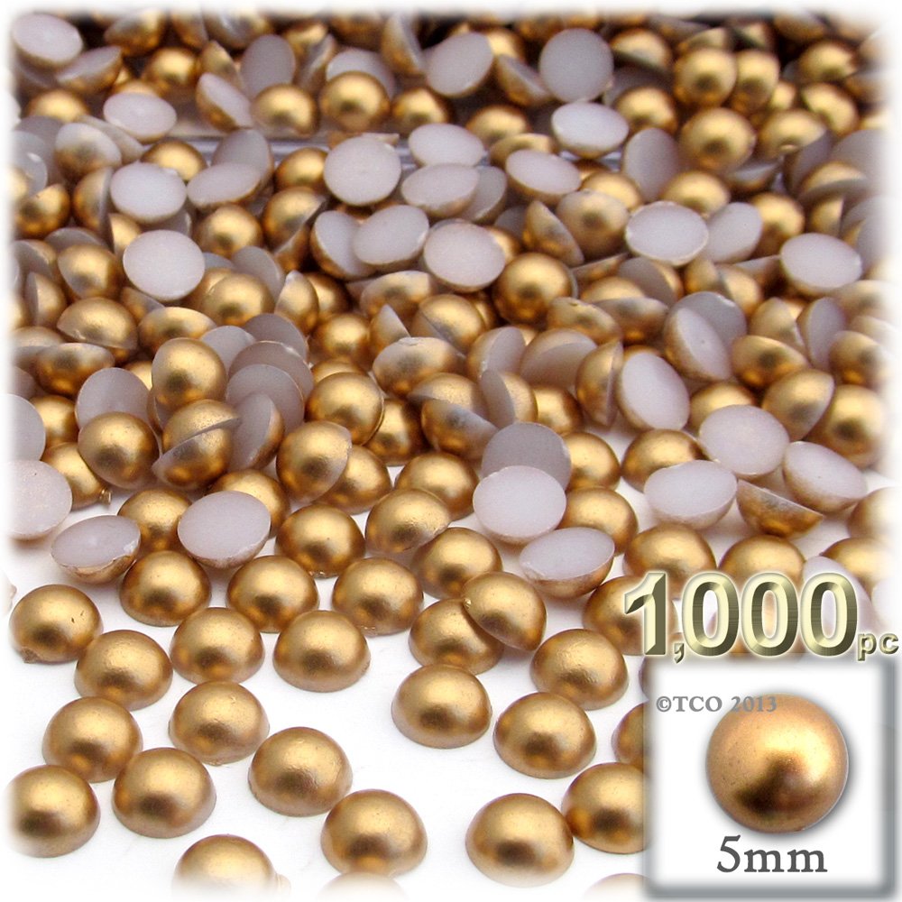 1,000pc Pearl Finish Half Dome Beads, Round, 5mm, Mocha Brown