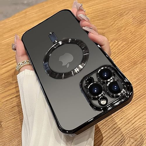 Miniatura 1 de OOK Funda magnética hecha para iPhone 14 Pro Max (6.7 pulgadas) protector de lente de cámara integrado compatible con MagSafe TPU suave,