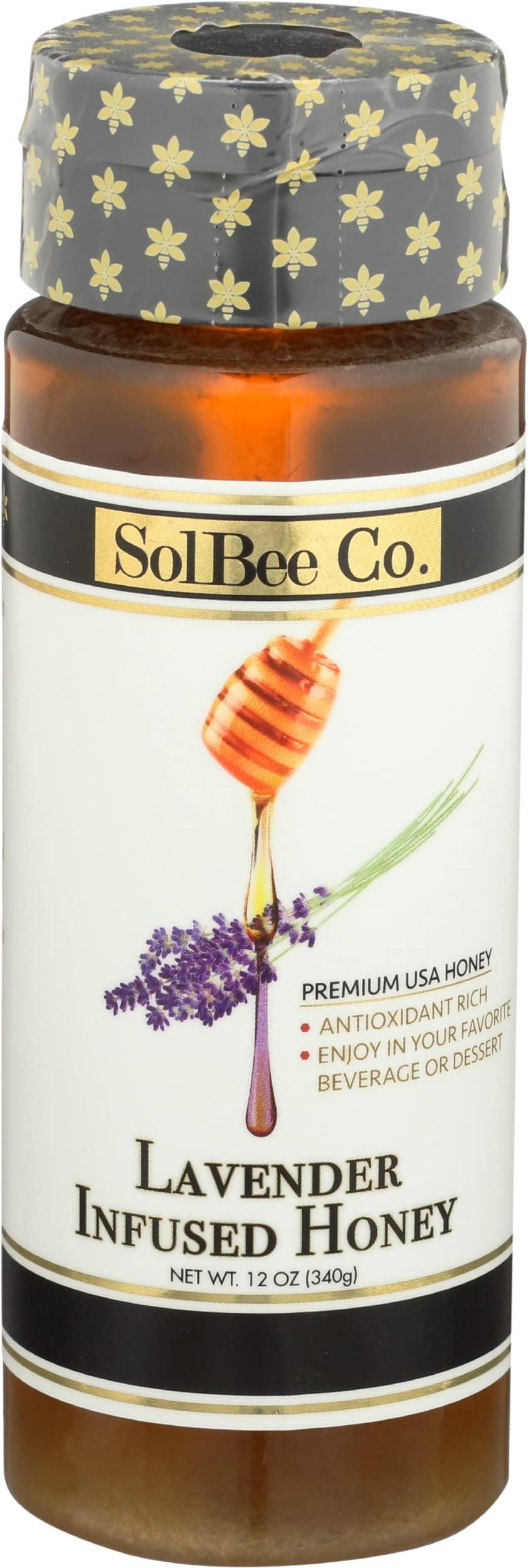SOLBEE Lavender Infused Honey, 12 OZ