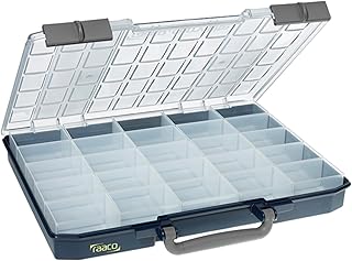 CarryLite Tool Organizer Case 55 5x10-25 – Heavy-Duty Small Parts & Hardware Organizer with 25 Removable Inserts, Clear Locking Lid, Secure Latches – Portable Storage Box for Screws