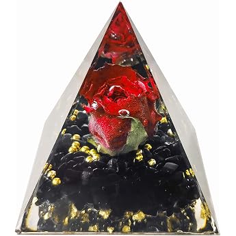 Orgonite Pyramid Amethyst Sphere Tree of Life Crystal Stone for Positive Energy Chakra Healing Meditation Yoga Gift Home Decoration 6 cm
