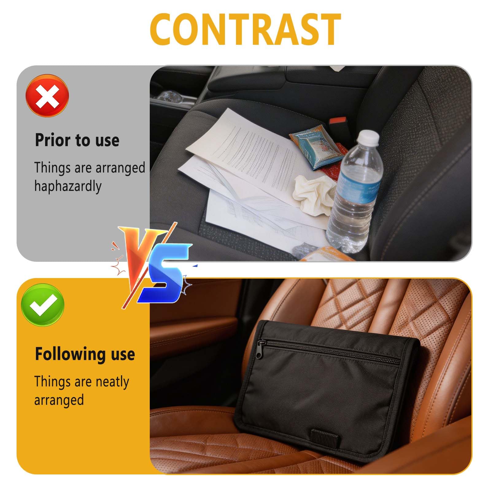 Coche Organizador de Guantera, A5 Portadocumentos, Bolsa Portátil con Múltiples Compartimentos para Guardar Recibos, Billetes y Accesorios en Vehículos,Adecuado para Viajes, Viajes de Negocios