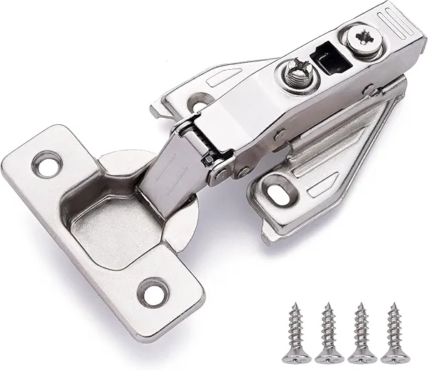 DecoBasics (50 PCS) Full Overlay Soft Close Cabinet Hinges for Kitchen Cabinets - 105° Face Frame Concealed Cabinet Door Hinge -3 Way Adjustability -Clip on Plate & Matching Screw 4 Easy Installation