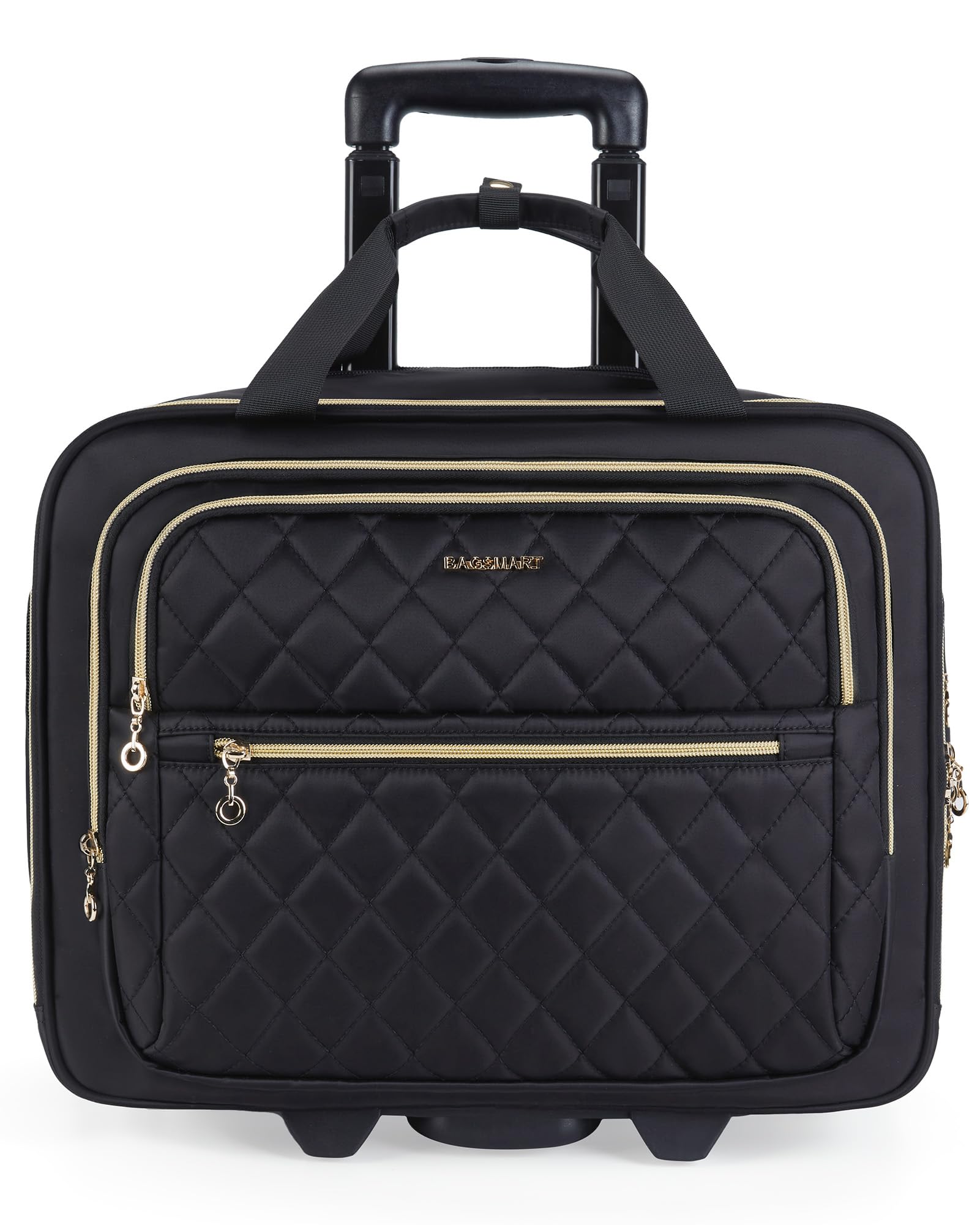 BAGSMART Rollbare Laptoptasche für Damen, rollende Aktentasche für 15,6-Zoll-Laptops, Handgepäck unter dem Sitz mit Rollen, rollende Computertasche mit TSA-Schloss