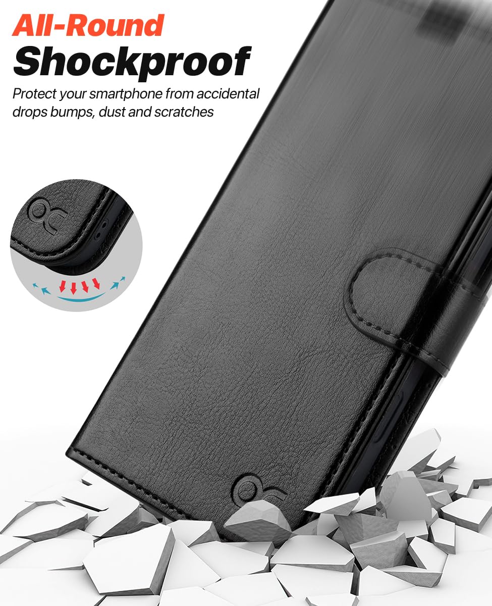 OCASE Handyhülle Kompatibel für iPhone 17 Pro Hülle Abnehmbar 2-in-1 Magnetische Premium PU Leder Klapphülle Kabelloses Laden Kartenfach RFID Standfunktion Schutzhülle für iPhone 17 Pro – Schwarz