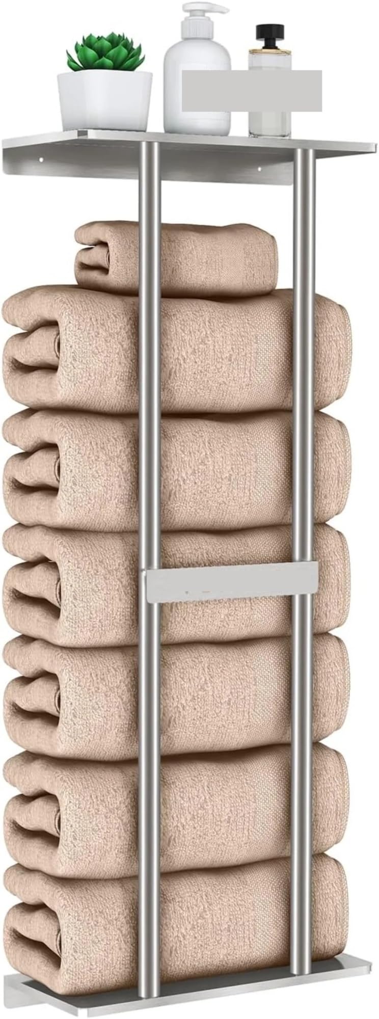 Bathroom Towel Storage For, Wall Rack For Rolled Towels, 30 Inch Holder Mounted Holds 6 Large