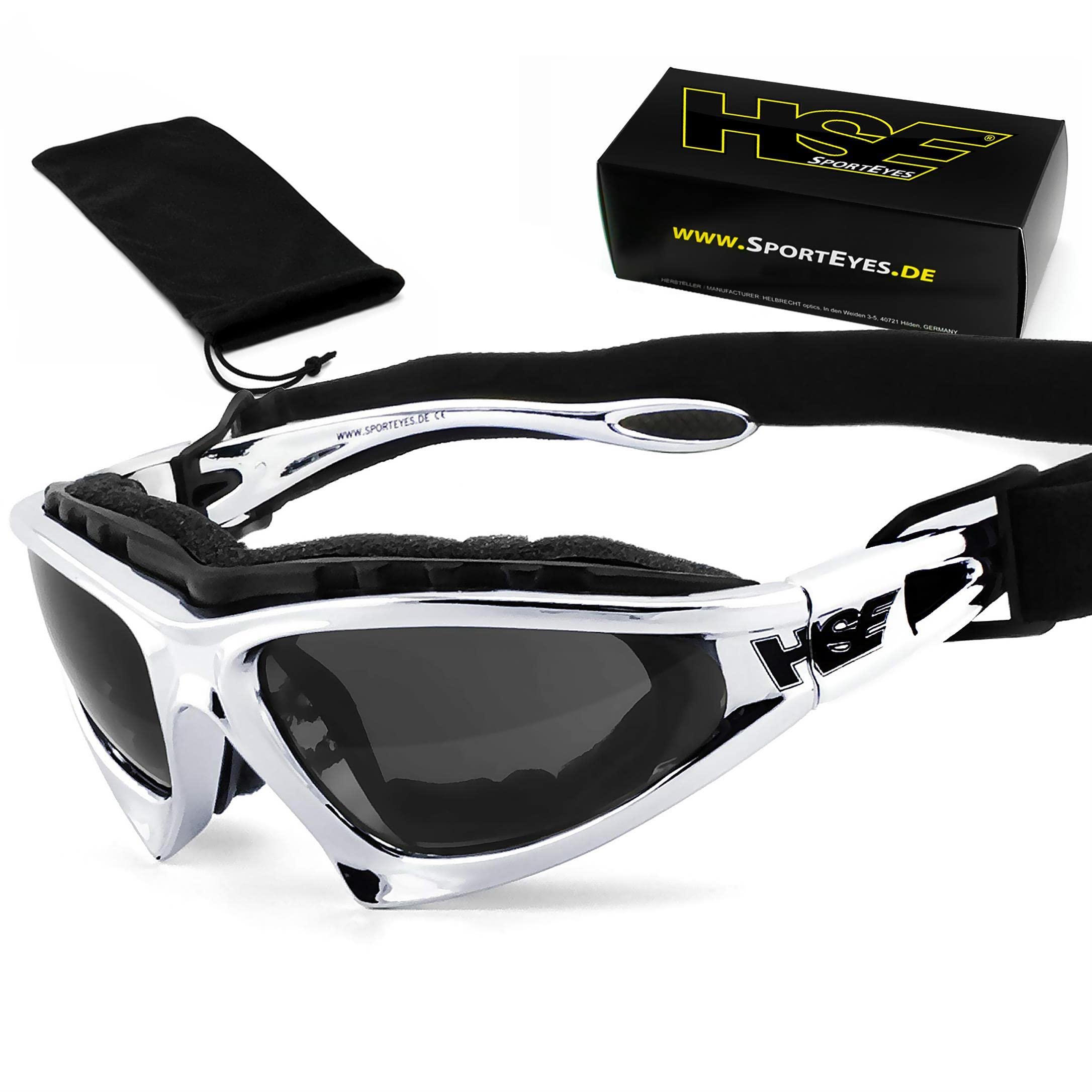 HSE SportEyes® | beschlagfrei, Winddicht, HLT® Kunststoff-Sicherheitsglas nach DIN EN 166 | Sportbrille, Radbrille, Sonnenbrille | Brille: 231