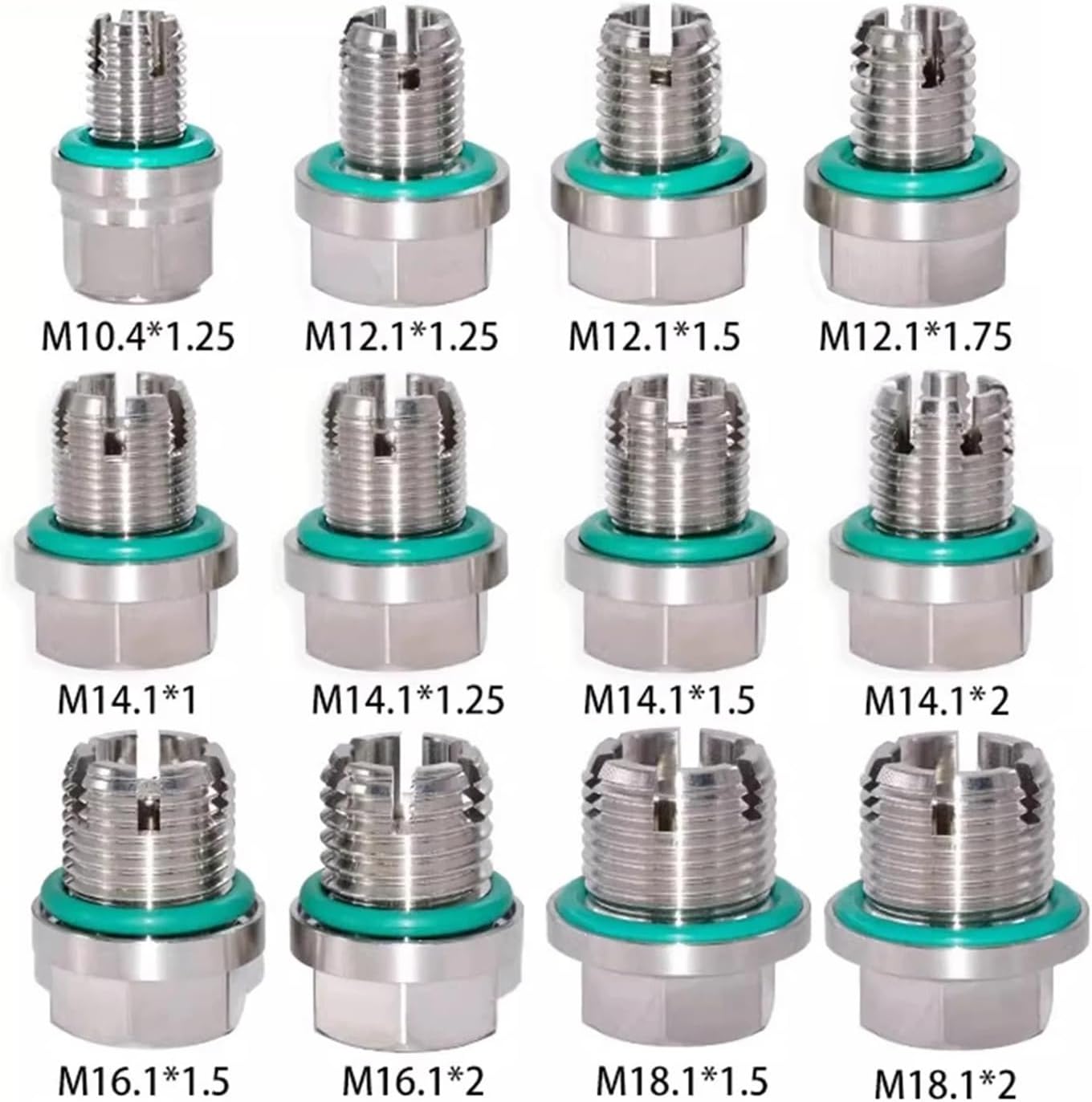 M10.4/M12.1/M14.1/M16.1/M18.1 Oil Drain Plug Piggyback Self Tapping Oil Pan Thread Repair Kit With O-Ring Wrench QRF042(M18.1x2)
