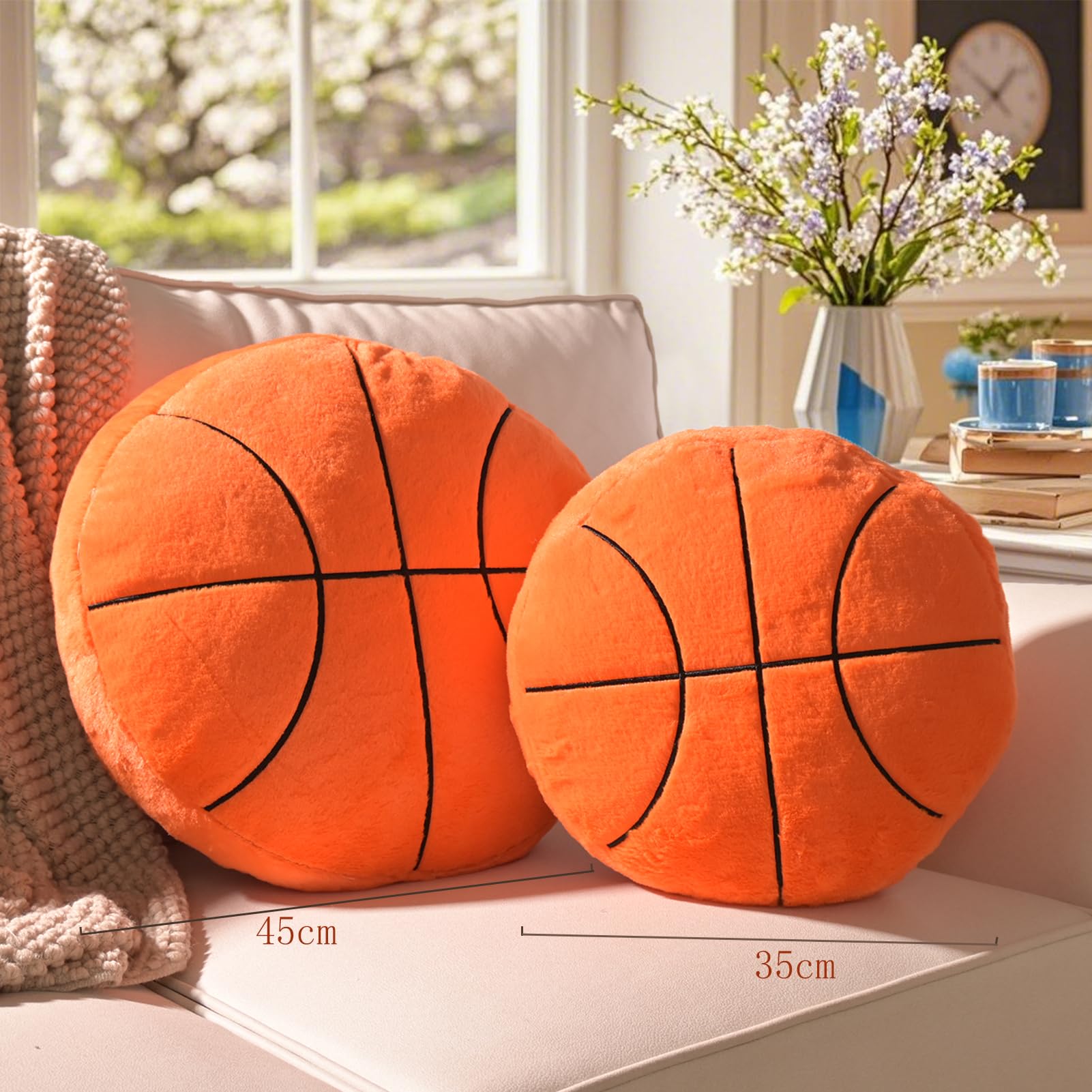 Plüsch Basketball Kissen 22cm - Weiches Deko-Kissen Als Sport Geschenk
