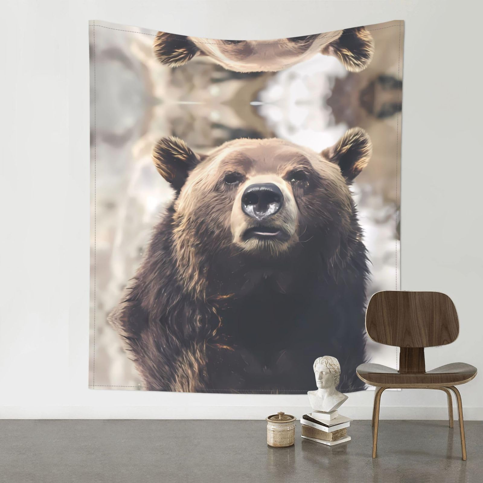 YYHWHJDE Bear in the Wild Prints 60x51in Wall Tapestry – High-Grade Polyester Throw for Dorm, Beach & Home Decor
