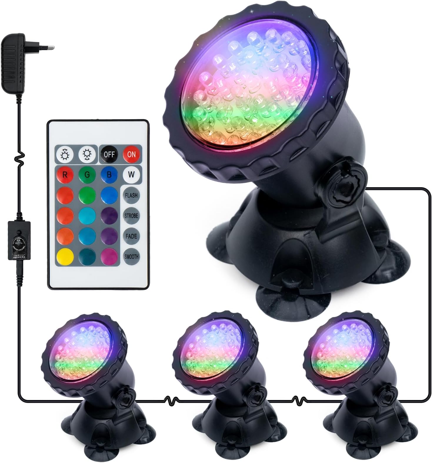 Lampe Piscine LED 12v 360 LED RGB Multi-Couleur Sous-Marine Lumière