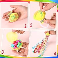 Vista 2 de Sratte 100 serpentinas de mano con cinta colorida sin ensuciar galletas de confeti para Halloween, boda, fiesta, graduación, cumpleaños, celebración