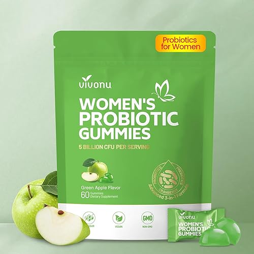 VivoNu Vaginal - Probiótico para mujeres, gomitas probióticas para mujeres, gomitas de equilibrio femenino, probióticos de manzana verde para la