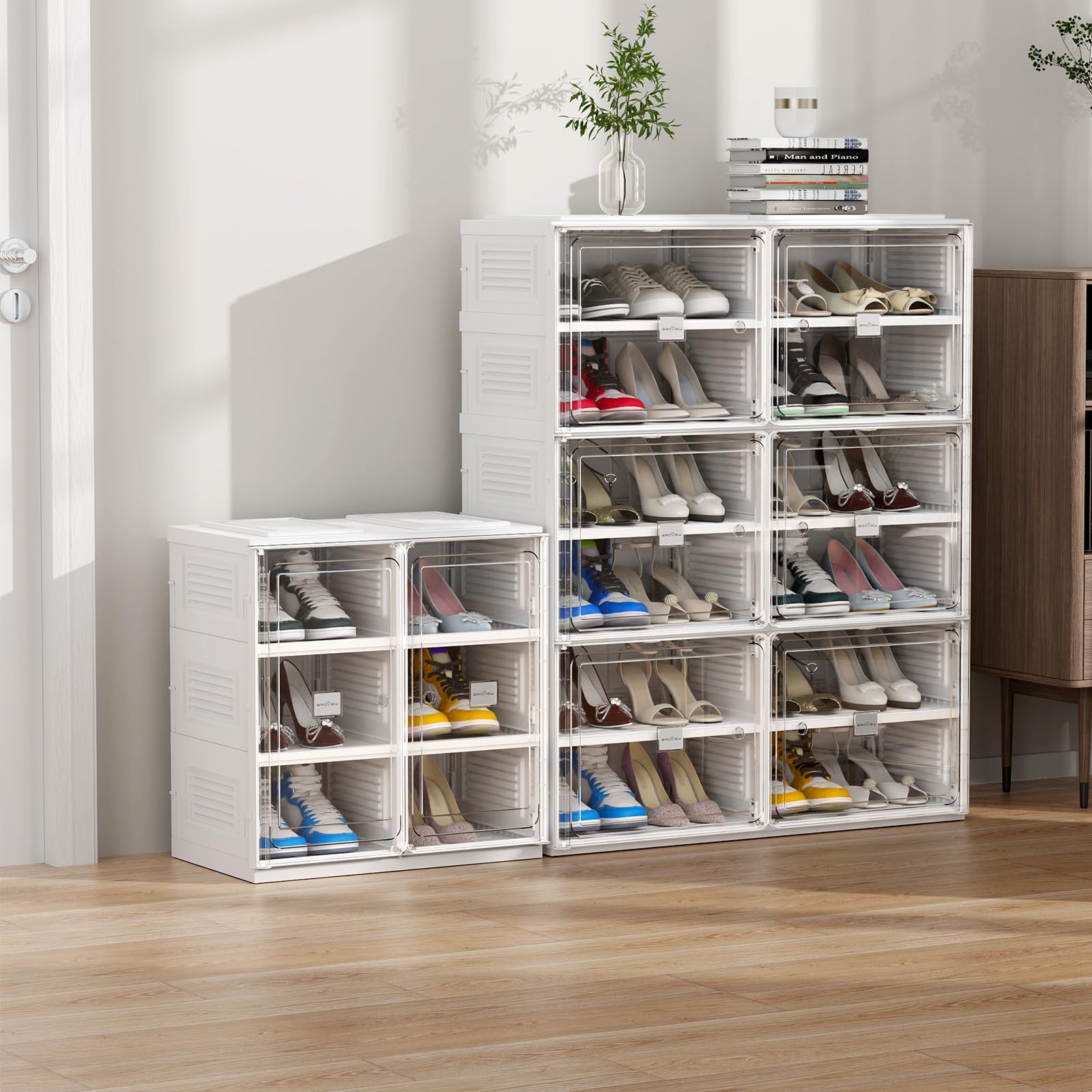 Snapklik.com : BROVIEW 3 Tiers 6 Pairs Heavy Duty Shoe Storage And ...