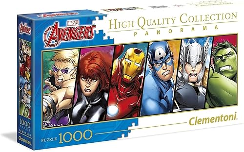 Clementoni 39442 Disney Panorama Collection Avengers Clementoni-39442-Disney Avengers-1000 piezas, multicolor