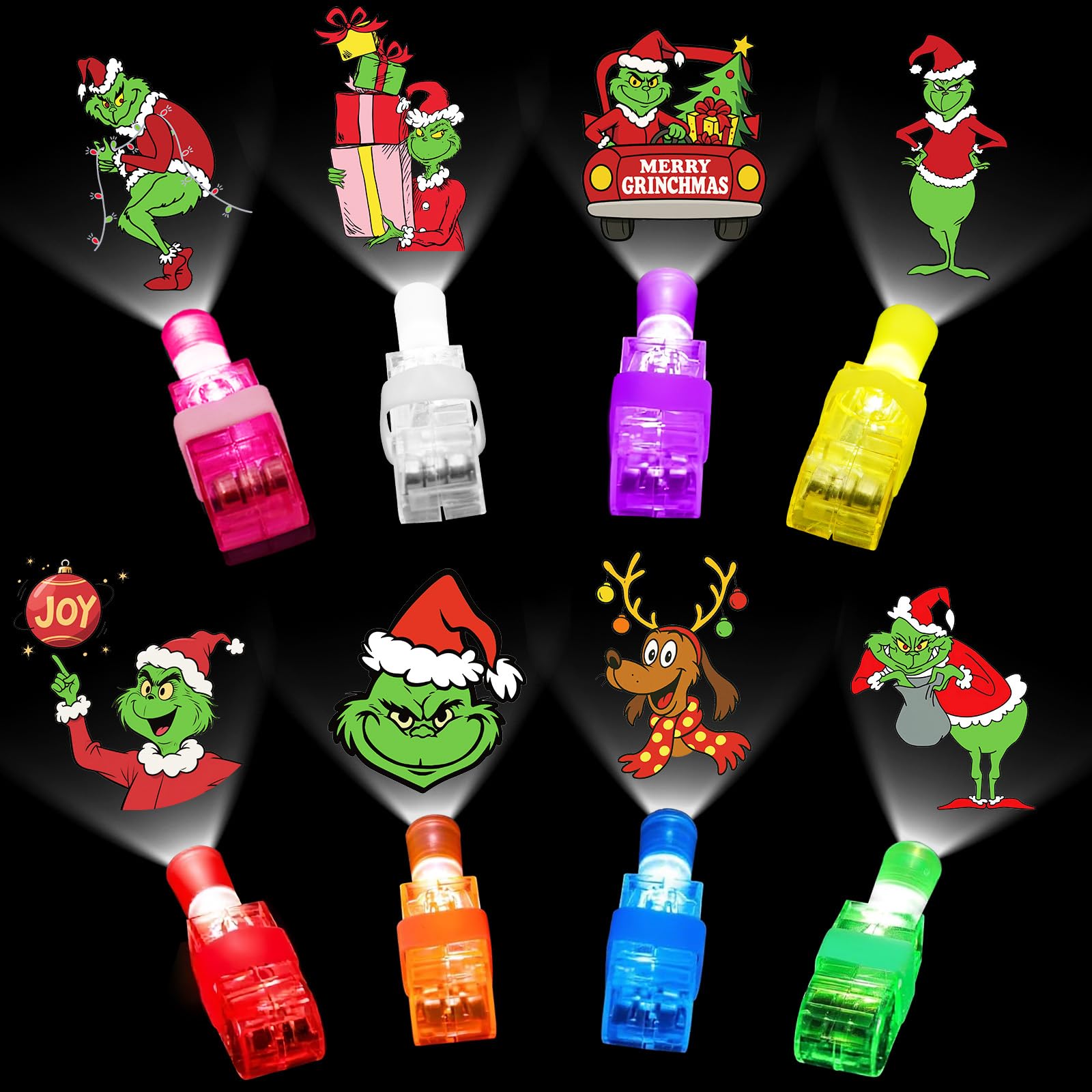 Vodoco Christmas Party Favors for Kids, 40 PCS LED Finger Lights Toys Bulk Glow in the Dark Party Favors School Prizes for Students Stocking Stuffers