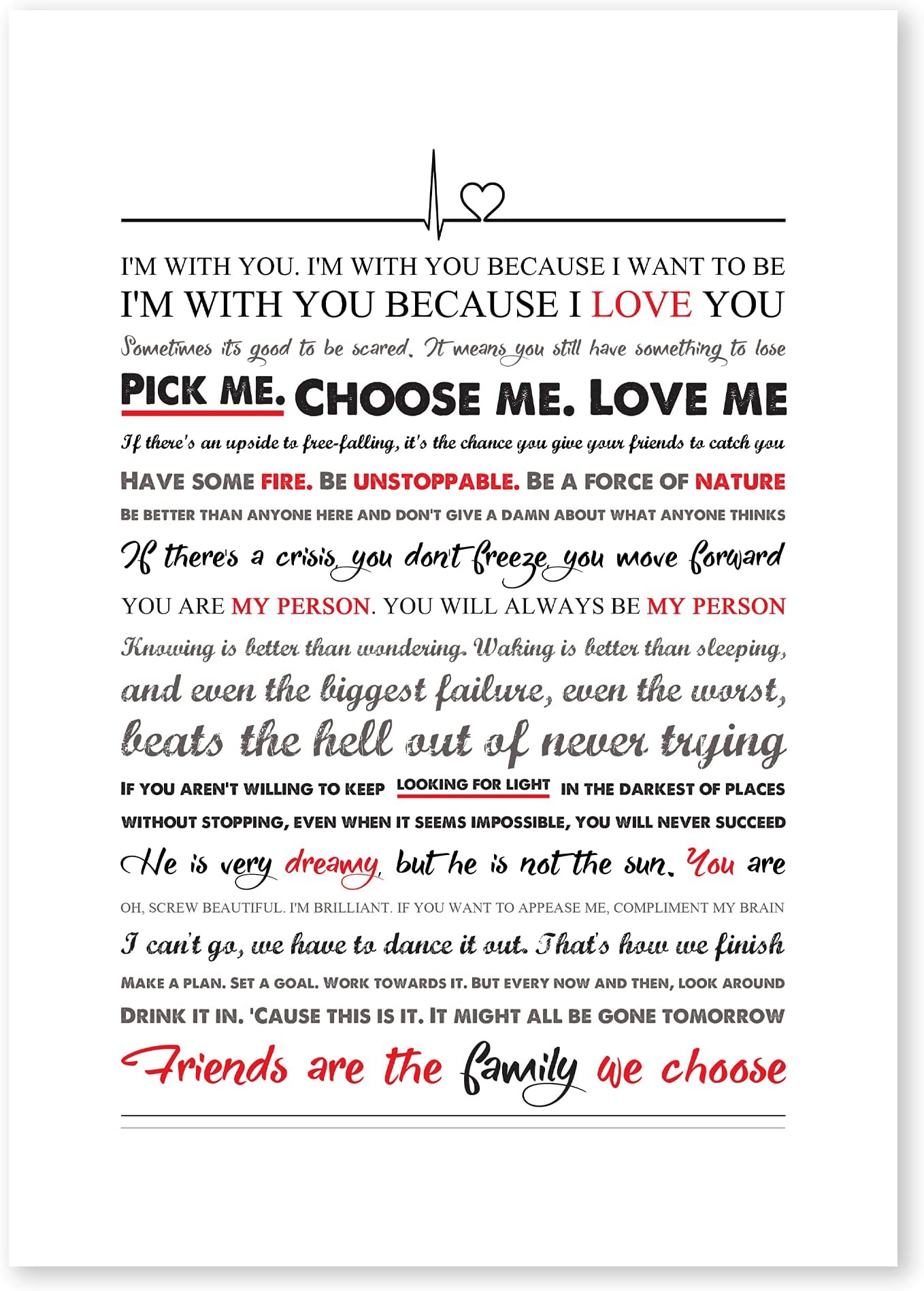 Enchanted WishesGrey's Anatomy Quotes Print, TV Show Quote Poster, Unframed Grey's Anatomy Picture, Gift for Fan (A4)