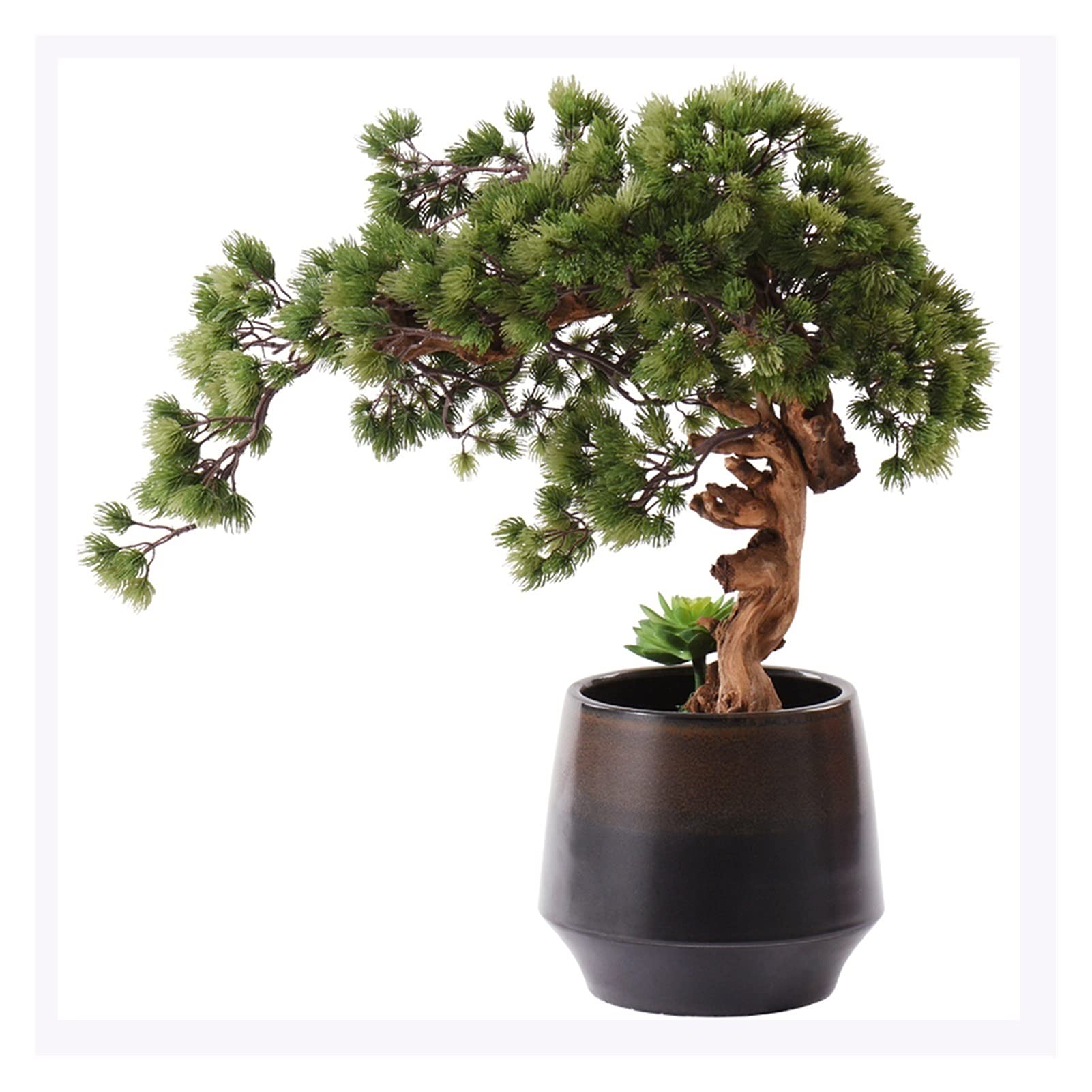 SWENEEN Artificial Small Bonsai Tree Artificial Bonsai Tree Artificial Succulents Fake Green Plants Potted Decoration Study Room Living Room Office Entrance Decoration Living Roo,