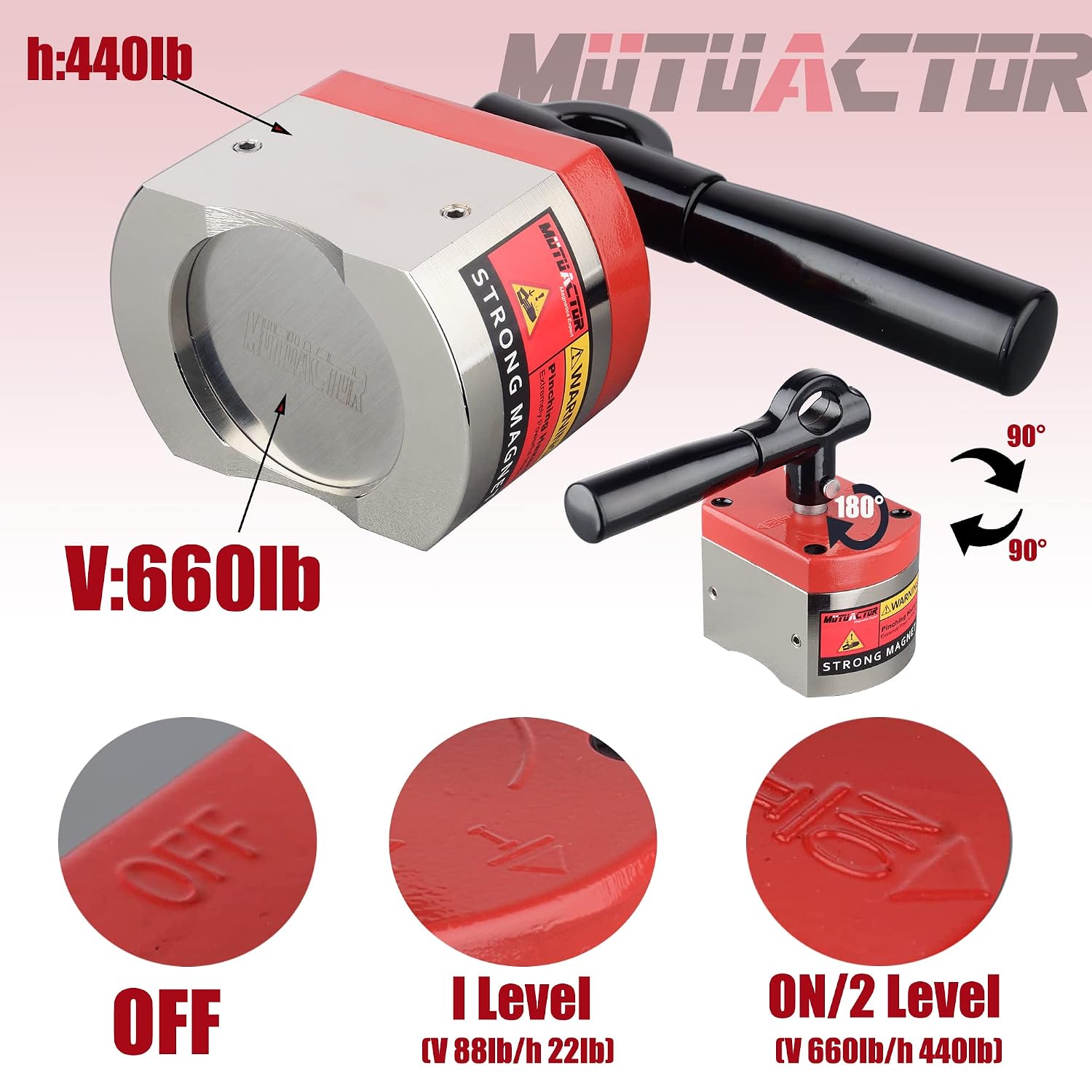 MUTUACTOR Welding Magnet Strong,Strong Magnetic Square Clamp Holder for Welding Kit, Tools,Supplies and Accessories,Switch Magnet with On/Off 700 LBS Holding Force for Welding