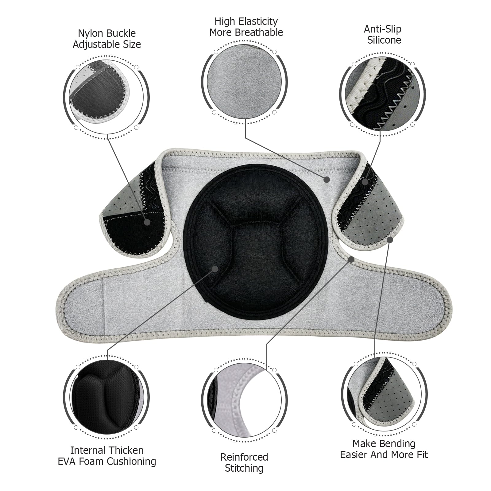 Rodilleras, esponja gruesa antideslizante, rodilleras para evitar colisiones, para correr, montañismo, trabajo en casa, mantenimiento de jardinería (gris, XL)