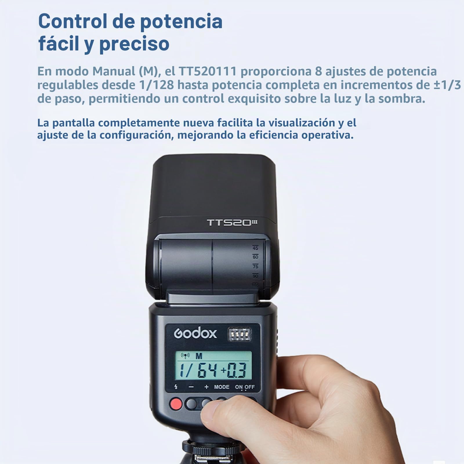 GODOX TT520III Speedlite - Flash de cámara con lanzador RT-16, 433 MHz inalámbrico flash GN33 S1/S2, control óptico, diseño de zapata de contacto único, funcionamiento con batería, compatible con