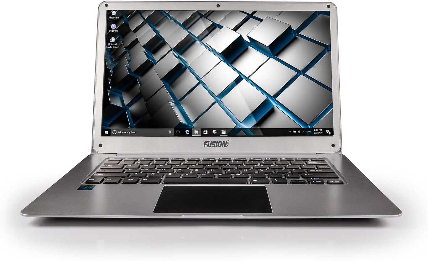 Fusion5 14.1" HD Laptop Computer Quad core Windows 10 with 2GB RAM 64GB Storage USB 3.0, WIFI, Bluetooth Laptop Computer