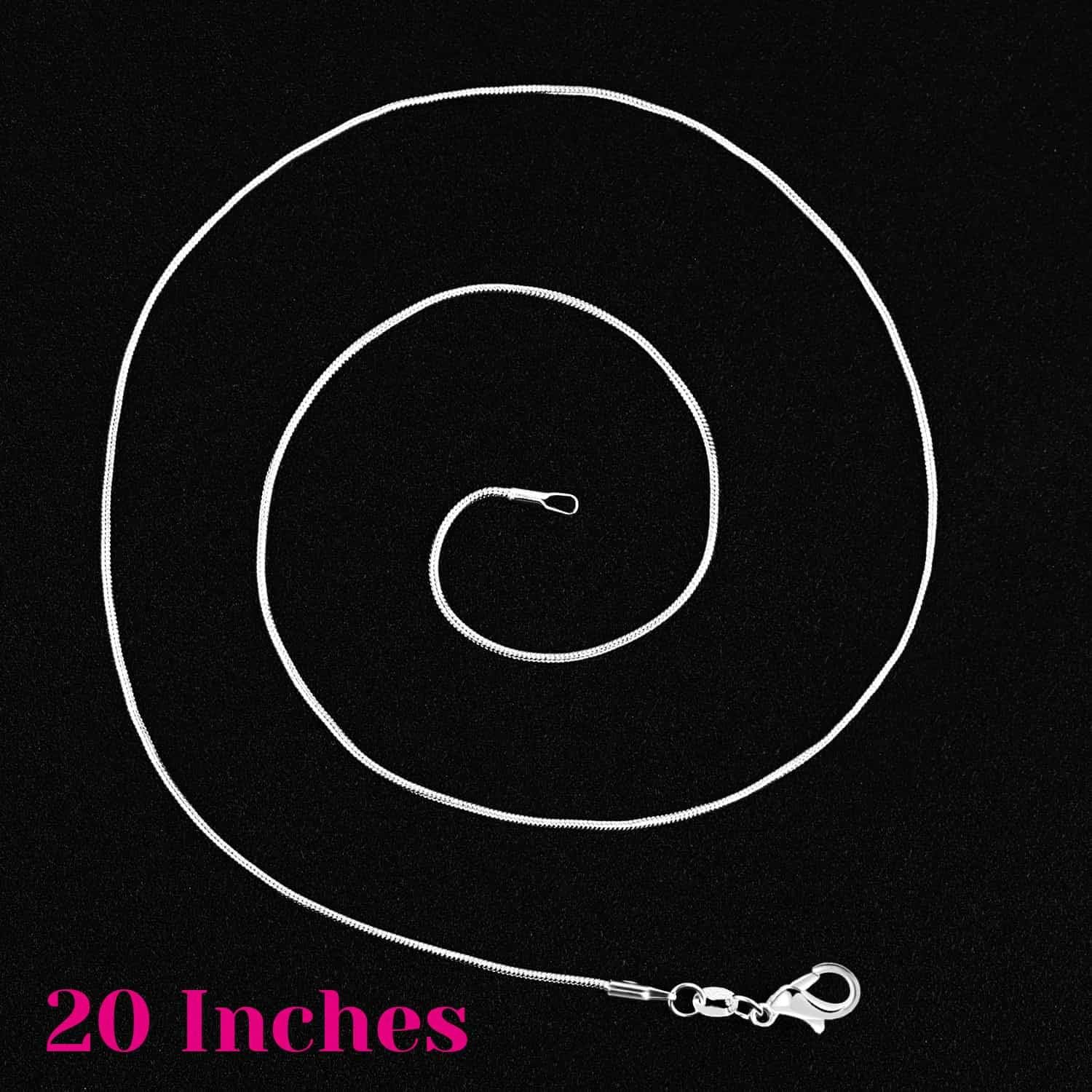 PAXCOO 30 Pack Bulk Necklace Chain Silver Plated Necklace Snake Chains for Jewelry Making, 1.2 mm (20 Inches) - Image 5
