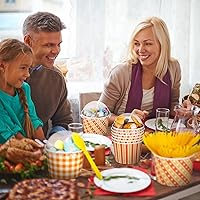 Vista 6 de Nosiny Juego de 180 vasos de papel desechables de otoño con tapas de cúpula y cucharas, 80 tazas de otoño de 9 onzas, 100 cucharas, tazas de postre