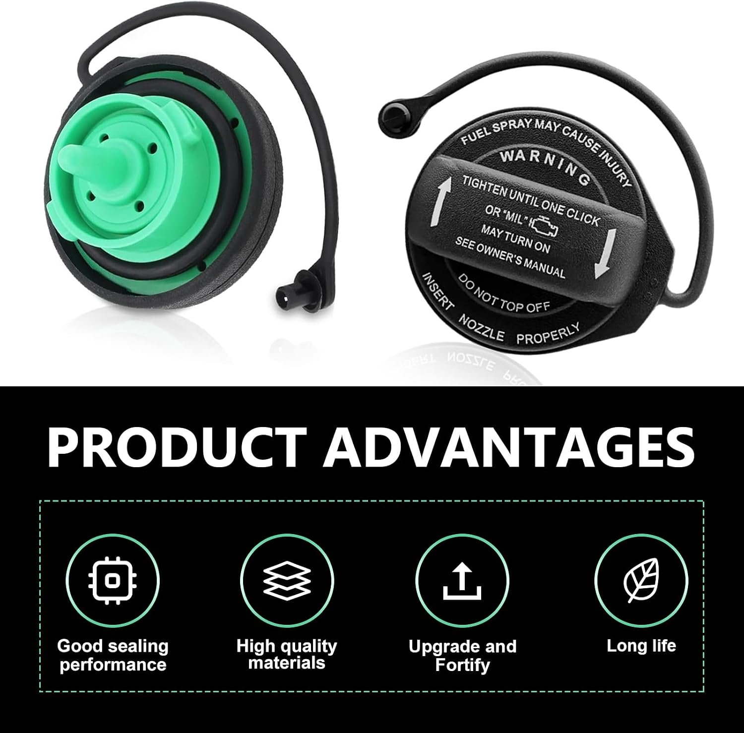 1 PC Car Sealed Fuel Cap, OEM #8K0201550N, 3C0201550N, 3C8201550E, A5A4Q5CC Accessories, Compatible with 2006-2010 VW Passat, 2009-2017 VW CC, 2007-2016 VW Eos, 2009-2017 VW Tiguan (Black)