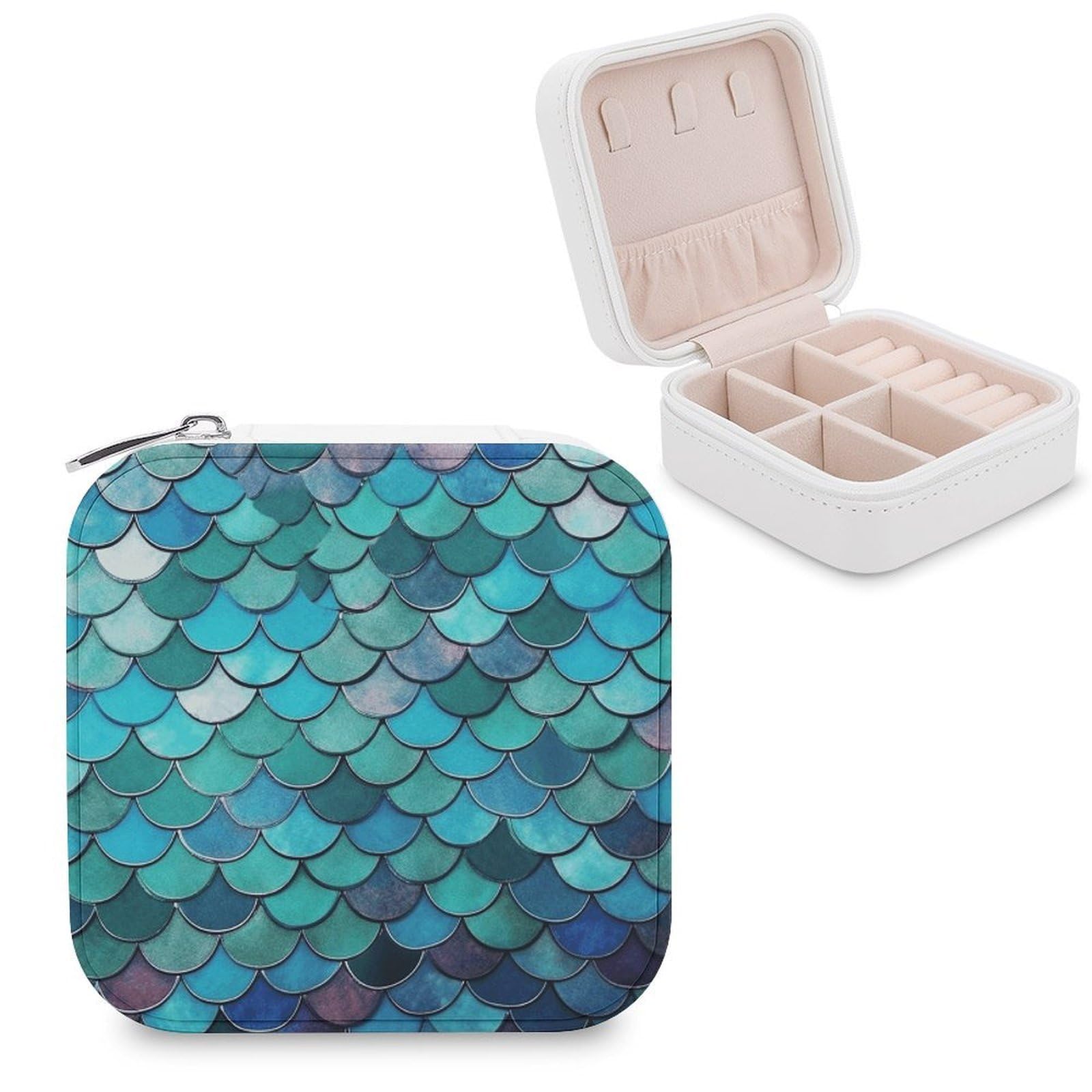 VstaDank Mermaid Jewelry Box for Women Custom Travel Jewelry Case Personalized Travel Jewelry Boxes Small Portable Jewelry Organizer Box for Rings Necklaces Bracelets Earring