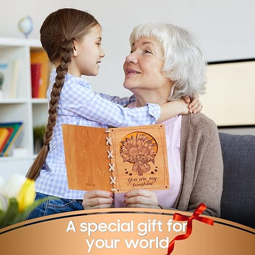 Vista 12 de DEPLEE Rose Basket - Tarjetas de madera de 6 x 8 pulgadas, tarjeta de aniversario para ella con diseño romántico de tarjeta de madera, tarjeta