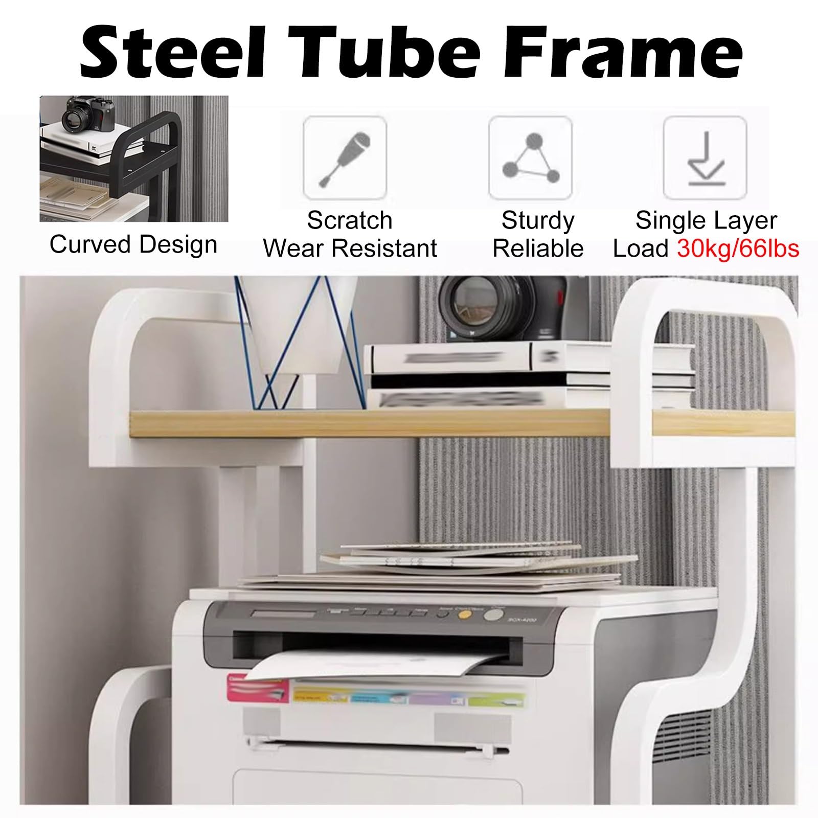 Meuble Chaine HiFi Support pour Tourne-Disque À 3 Niveaux en Bois, Support Moderne pour Amplificateur Stéréo Et Équipement Audio pour Restaurant, Chambre, Meuble Multimédia(Black-D)