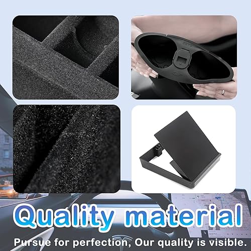 Miniatura 8 de FanpBow Bandeja organizadora de consola central, 5 unidades, accesorios Tesla modelo Y 2024, caja de almacenamiento oculta con portavasos de