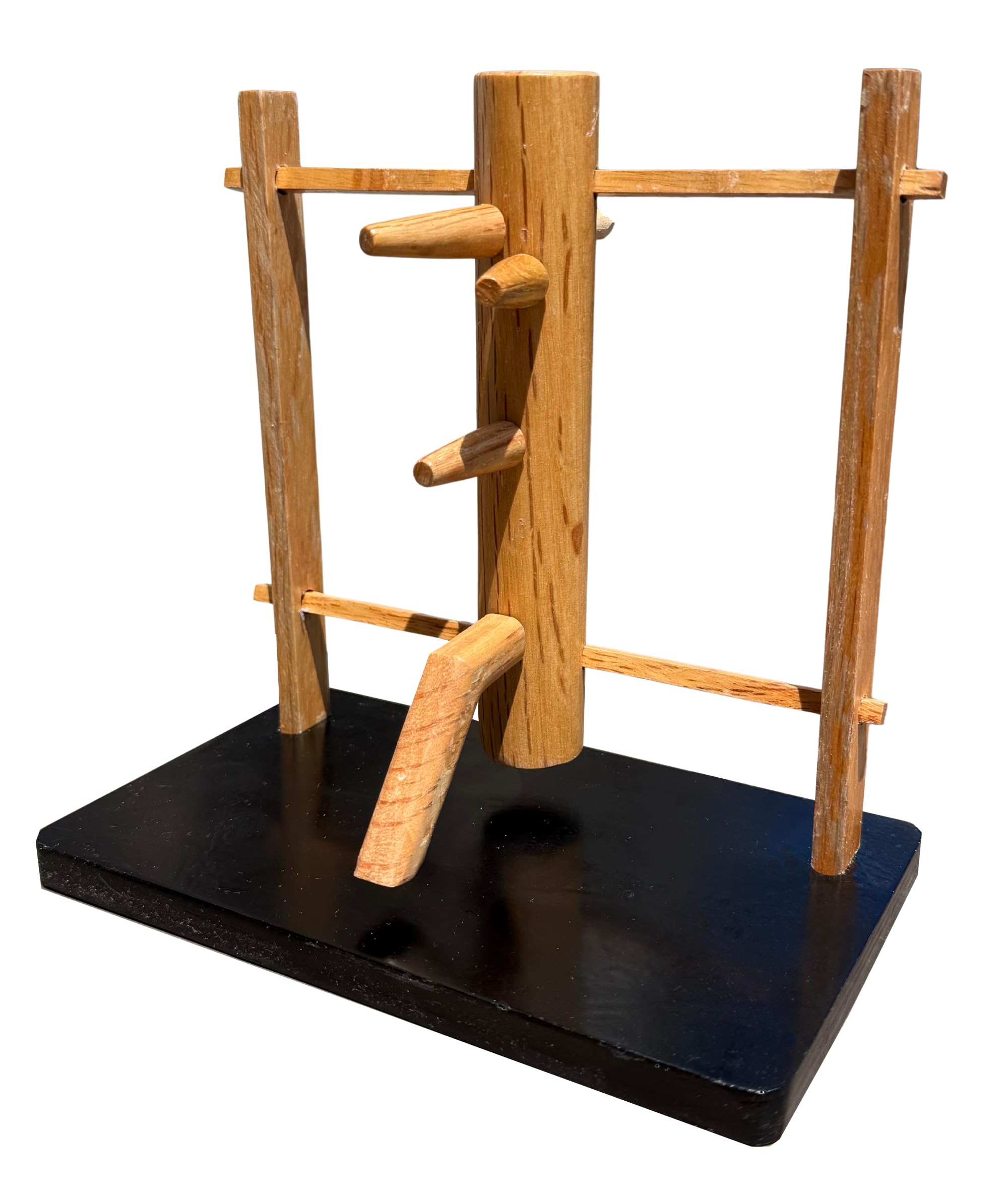 Mini manichino di legno Wing Chun, Mook Jong Tradizionale, Base Nera, Modello Decorativo