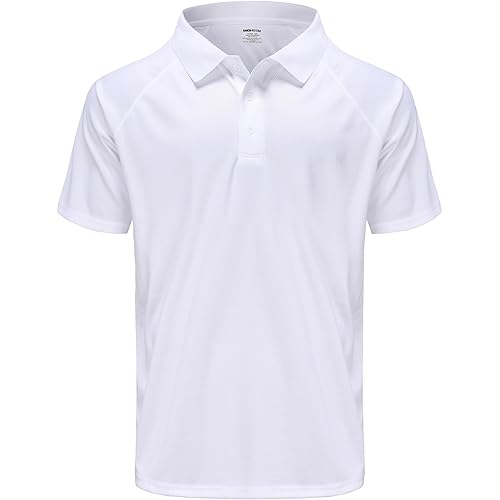 Men's Polo Shirts Short Sleeve Moisture Wicking Performance Athletic Casual Collared Golf Shirt,Sizes M-7XL
