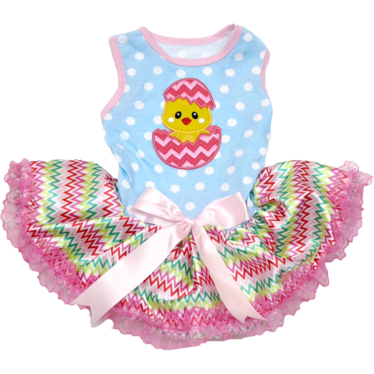 Robe pour chien Chick Egg à pois bleus en taille S pour petit animal