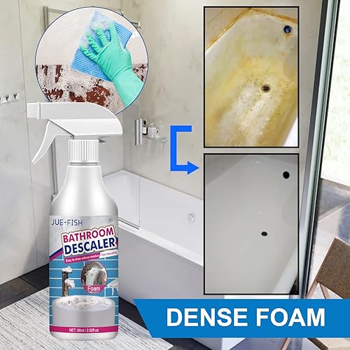 Miniatura 5 de Mixdameny Limpiador de manchas rebeldes  Descalcificador de baño Jue Fish  Potente agente de limpieza descalcificante  Borrador de cal para bañera,