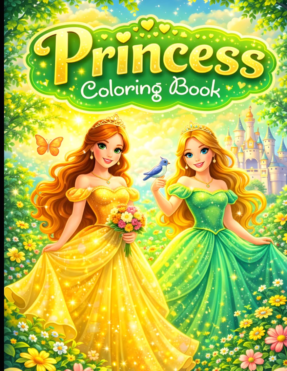 Princess Coloring Book for All Ages: Magical Fantasy Coloring Pages for Kids, Teens & Adults – Relaxing, Cute Princesses, Unicorns, Castles & Stress Relief Designs