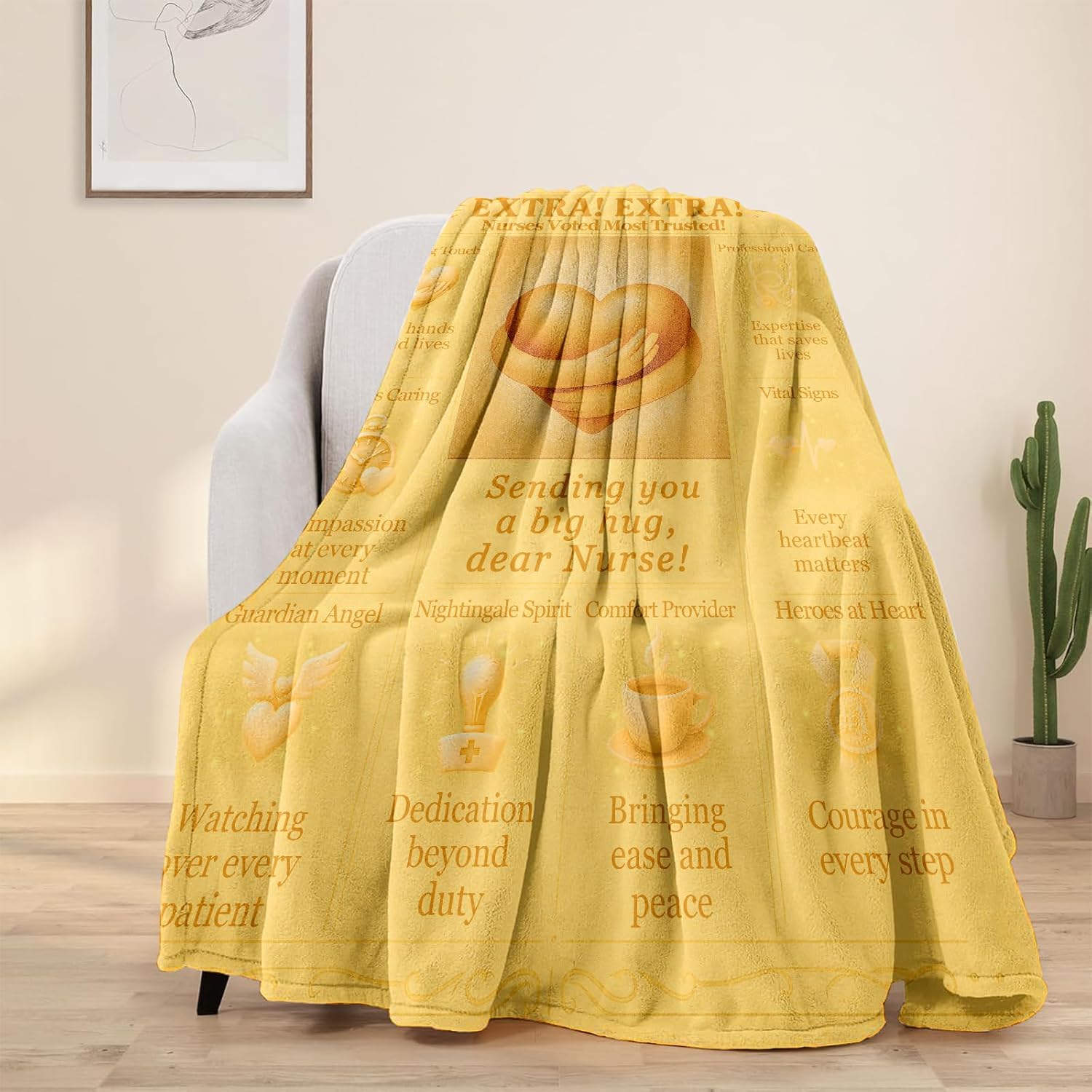 Nurse Gifts for Women Blanket - Nurses Appreciation Throw Blanket 60"x50" - Nurses Week & Nursing Graduation Gifts - Soft Flannel Comfort Hug Blanket for RN, LPN, CNA, Nurse Practitioner - Image 2