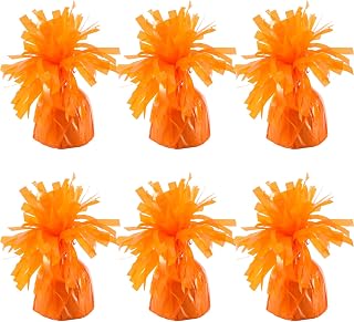 6 Pack Orange Balloon Weights Metallic Holder Anchors Balloon Holder Weights for for Birthday 2025 Graduation Party Christmas Wedding Celebration Decoration (Orange)