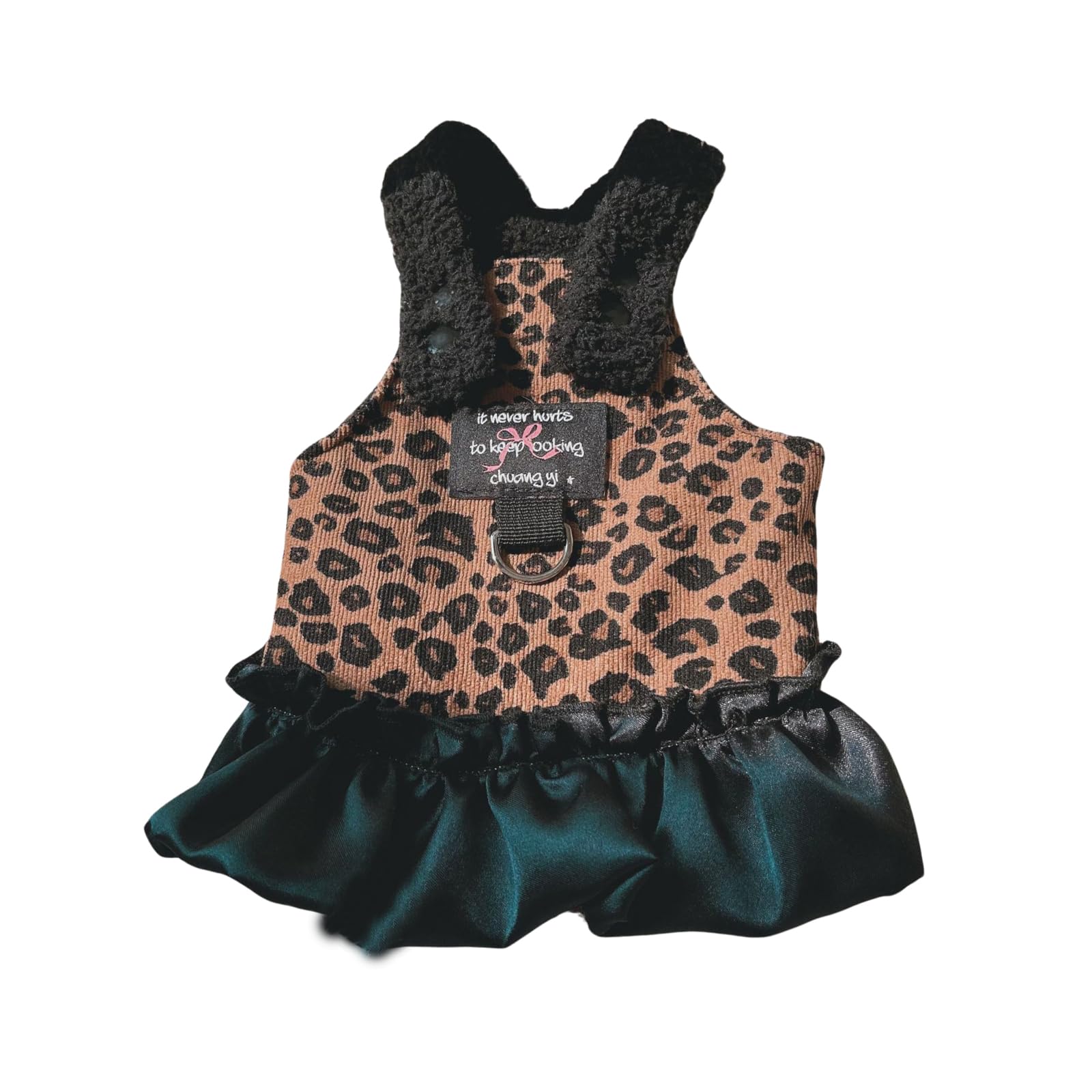 BT Bear Dog Harness Dress with Leash Set,Puppy Dress for Small Medium Dog Vest and Lead Set for Puppy Cats Outdoor Walking,Brown M