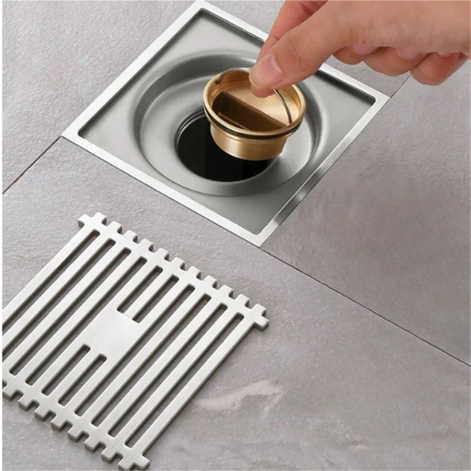 Rejilla Desague Ducha Desagüe de Suelo for Ducha baño, Acero Inoxidable, Cuadrado, antiolor, for Cocina(Style 1)