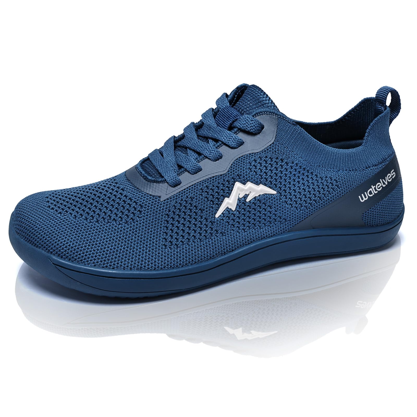 WateLves Breite Barfuss Schuhe Damen Barfußschuhe Herren Minimalistische Traillaufschuhe Leichte Atmungsaktiv Walkingschuhe Fitnessschuhe(Blau,41EU)
