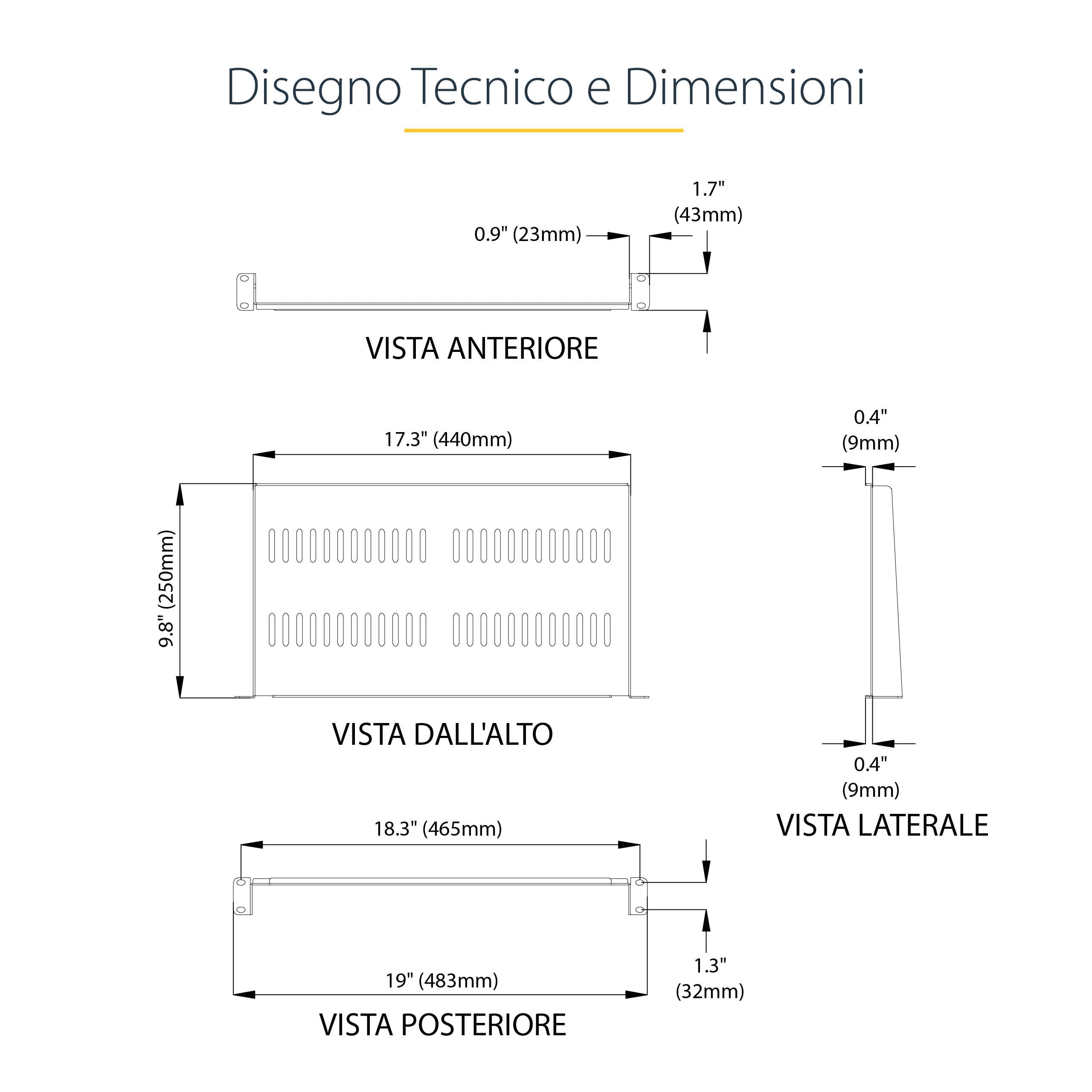 StarTech.com Ripiano 1U 19" Ventilato per armadi rack Scaffale rack in acciaio 20kg 25cm Nero