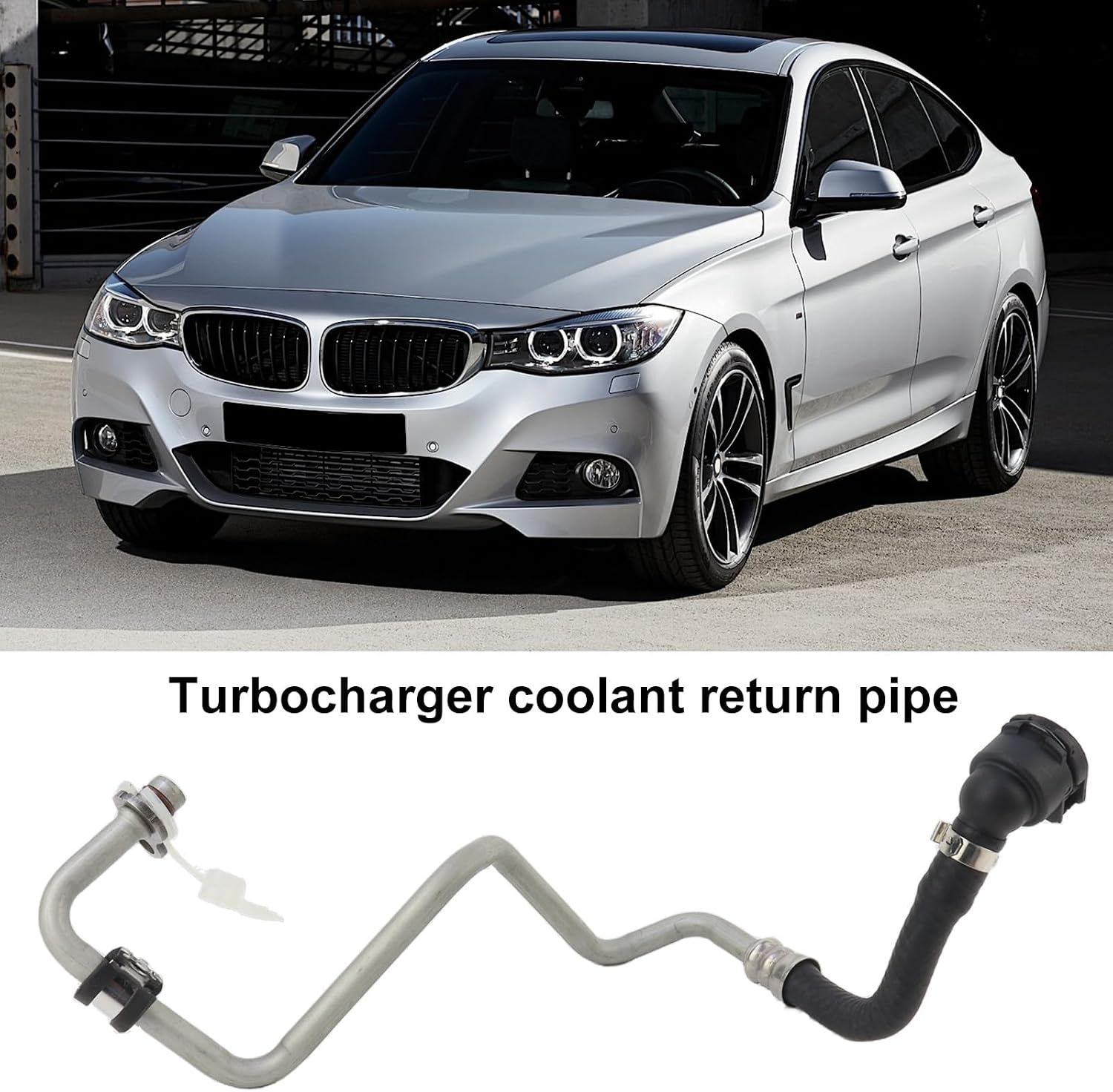 Turbocharger Coolant Return Line Hose Compatible with Select BMW 230i 330i 430i 530i X3 X4 Applications, References 11537643226 11538854735