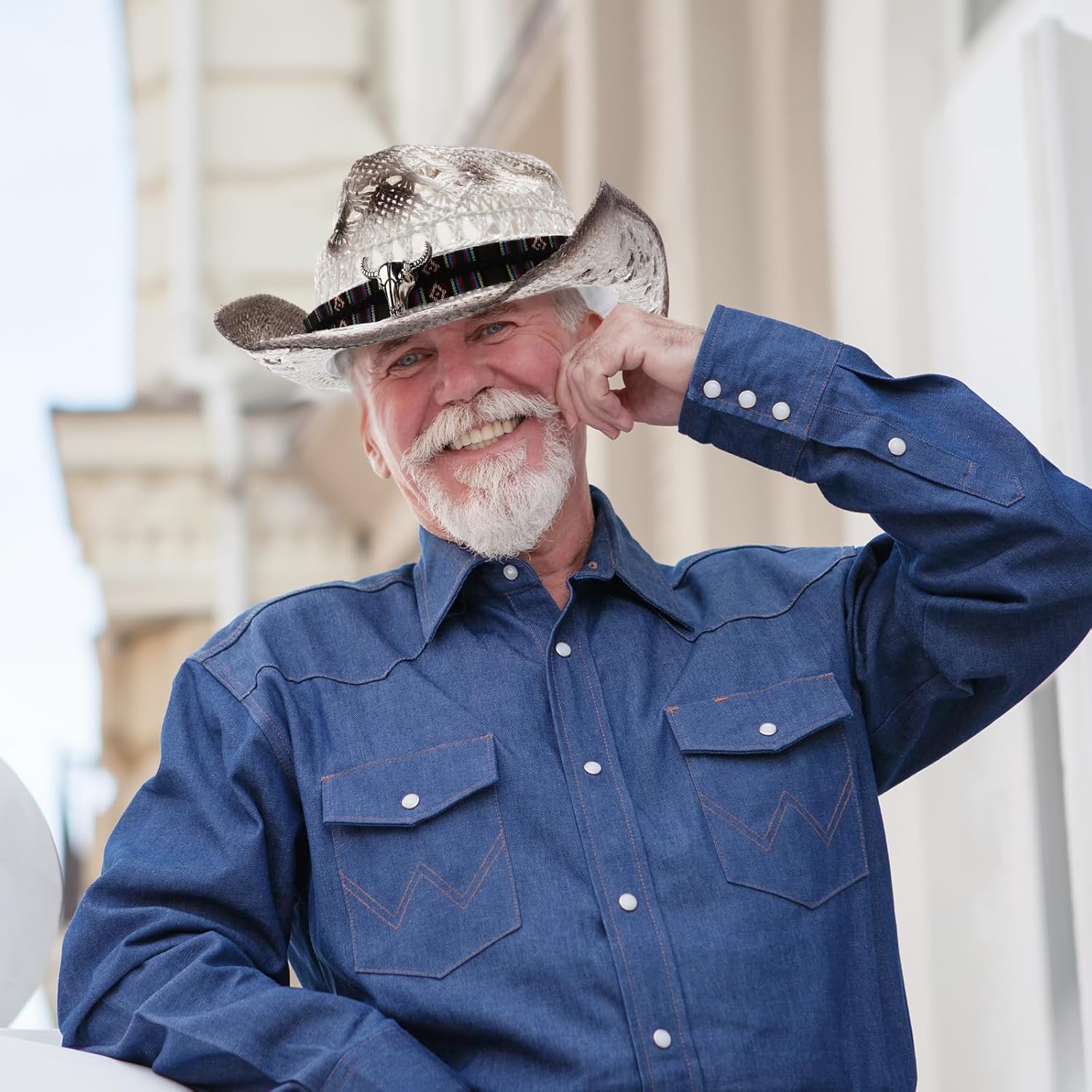 3 Pcs Western Cowboy Cowgirl Hat with Wide Brim Adjustable Straw Hats for Women Men Adult Costume Party, 3 Colors - Image 6