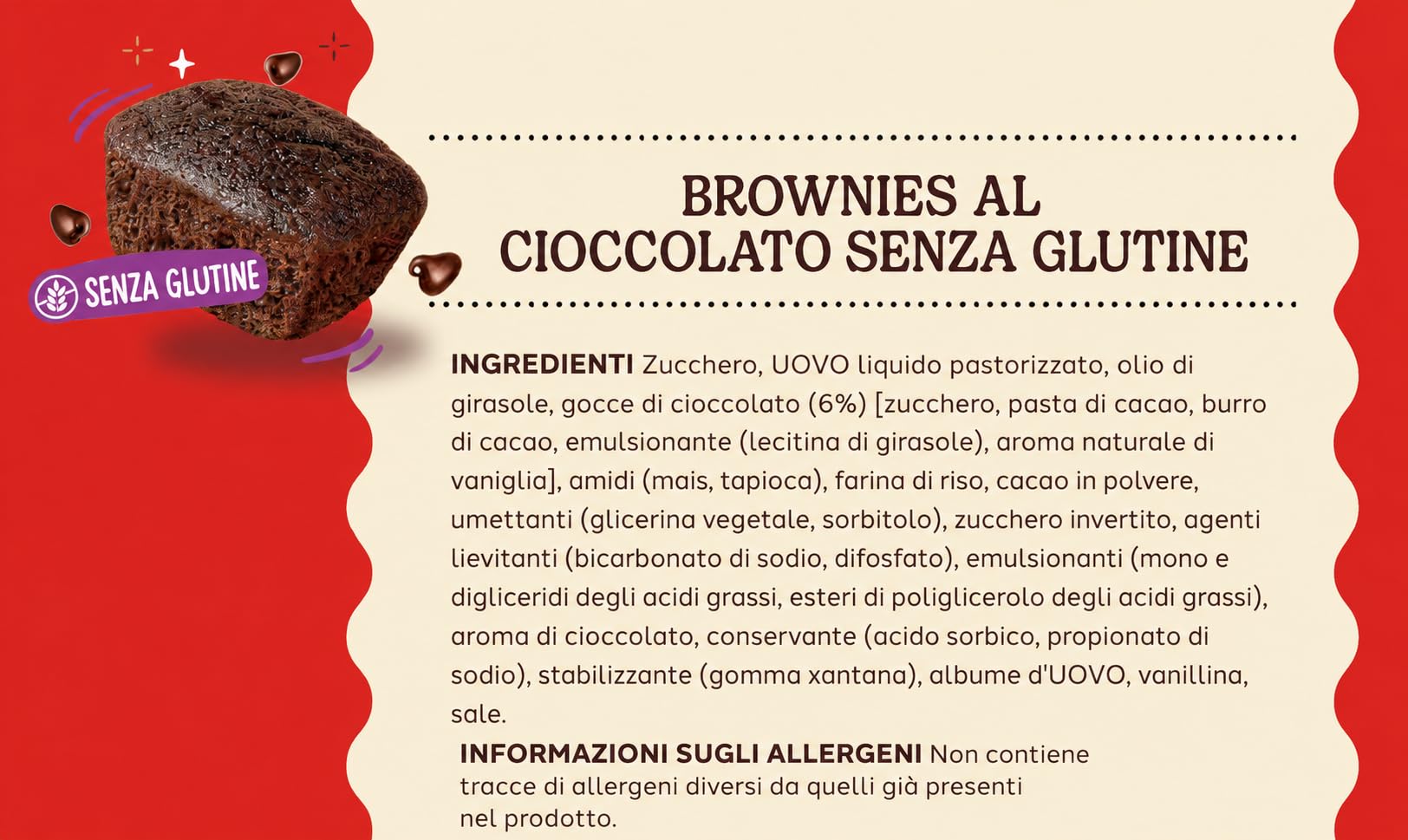8X Mr. Brownie Brownies Gluten Free Tortine al Cioccolato con Gocce di Cioccolato Belga Senza Glutine 150g