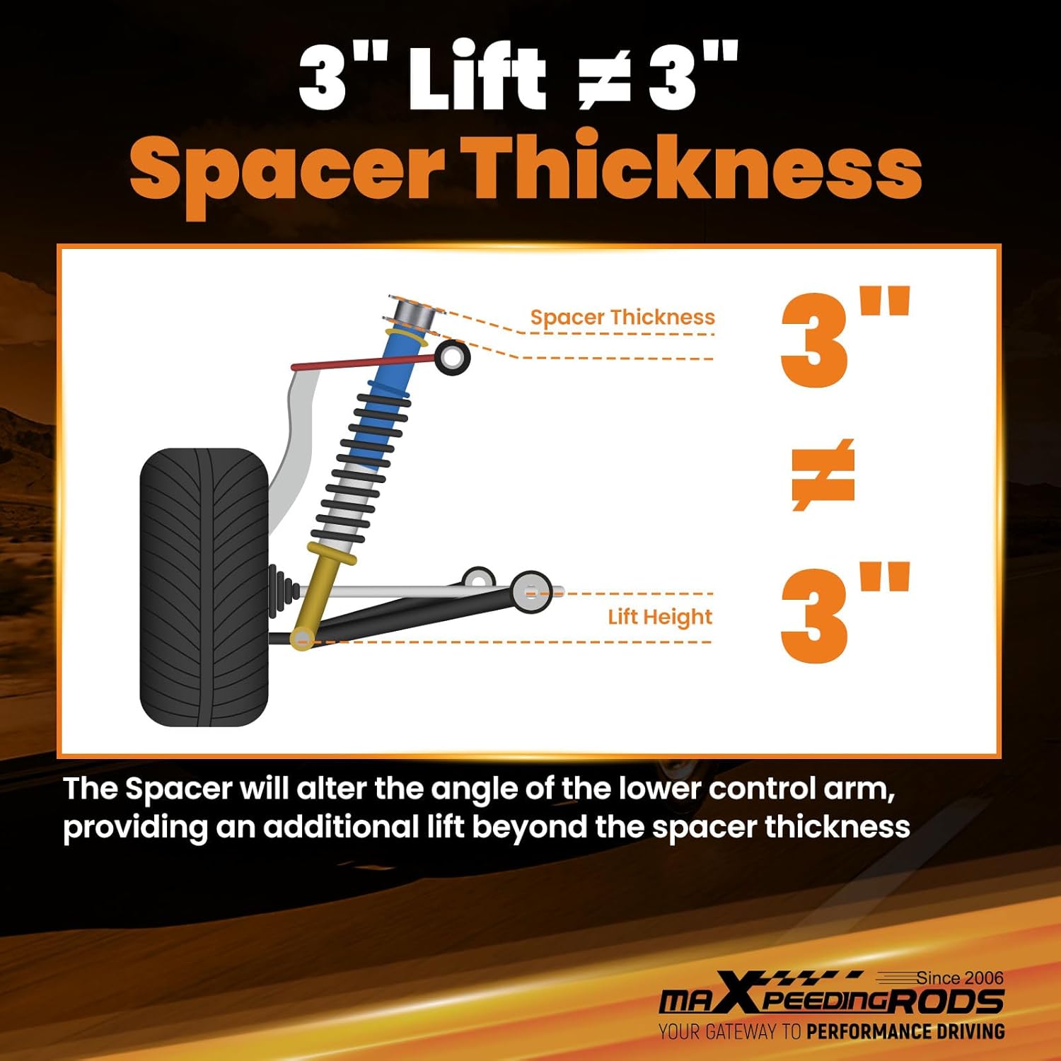 maXpeedingrods 3" Front & 2" Rear Leveling Lift Kit for Ram 1500 2009-2024 4WD 2WD with Strut Coil Spring Spacers