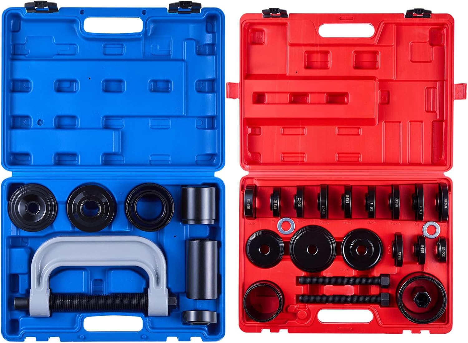 VEVOR 10pcs Ball Joint Press & 24pcs Wheel Bearing Race and Seal Driver Set with 13 Bushings, C-Frame and Sleeves, 2 in 1 Bearing Press Kit, Heavy Duty Removal Installation Set